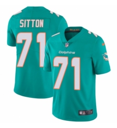 Men's Nike Miami Dolphins #71 Josh Sitton Aqua Green Team Color Vapor Untouchable Limited Player NFL Jersey