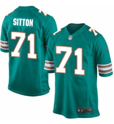 Men's Nike Miami Dolphins #71 Josh Sitton Game Aqua Green Alternate NFL Jersey