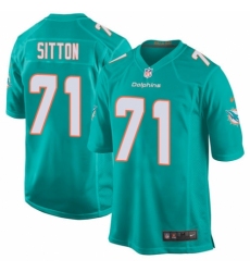Men's Nike Miami Dolphins #71 Josh Sitton Game Aqua Green Team Color NFL Jersey