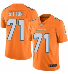 Men's Nike Miami Dolphins #71 Josh Sitton Limited Orange Rush Vapor Untouchable NFL Jersey