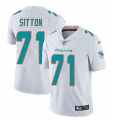 Men's Nike Miami Dolphins #71 Josh Sitton White Vapor Untouchable Limited Player NFL Jersey