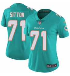 Women's Nike Miami Dolphins #71 Josh Sitton Aqua Green Team Color Vapor Untouchable Elite Player NFL Jersey