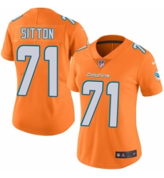 Women's Nike Miami Dolphins #71 Josh Sitton Limited Orange Rush Vapor Untouchable NFL Jersey