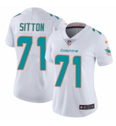 Women's Nike Miami Dolphins #71 Josh Sitton White Vapor Untouchable Limited Player NFL Jersey