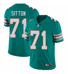 Youth Nike Miami Dolphins #71 Josh Sitton Aqua Green Alternate Vapor Untouchable Elite Player NFL Jersey