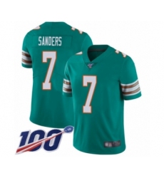 Men's Miami Dolphins #7 Jason Sanders Aqua Green Alternate Vapor Untouchable Limited Player 100th Season Football Jersey