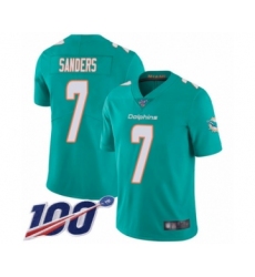 Men's Miami Dolphins #7 Jason Sanders Aqua Green Team Color Vapor Untouchable Limited Player 100th Season Football Jersey