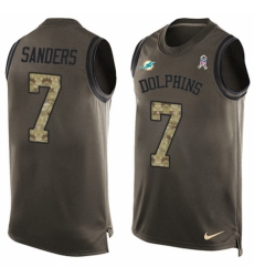 Men's Nike Miami Dolphins #7 Jason Sanders Limited Green Salute to Service Tank Top NFL Jersey