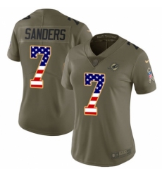 Women's Nike Miami Dolphins #7 Jason Sanders Limited Olive/USA Flag 2017 Salute to Service NFL Jersey