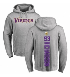 NFL Nike Minnesota Vikings #93 Sheldon Richardson Ash Backer Pullover Hoodie