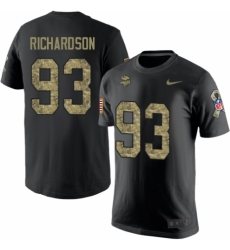 NFL Nike Minnesota Vikings #93 Sheldon Richardson Black Camo Salute to Service T-Shirt