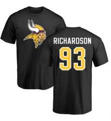 NFL Nike Minnesota Vikings #93 Sheldon Richardson Black Name & Number Logo T-Shirt