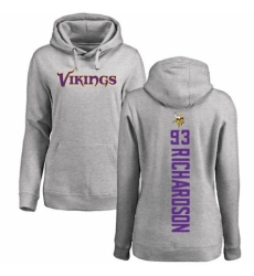 NFL Women's Nike Minnesota Vikings #93 Sheldon Richardson Ash Backer Pullover Hoodie