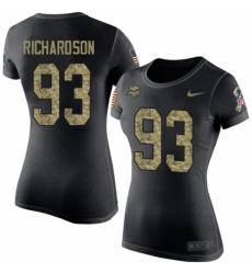 NFL Women's Nike Minnesota Vikings #93 Sheldon Richardson Black Camo Salute to Service T-Shirt