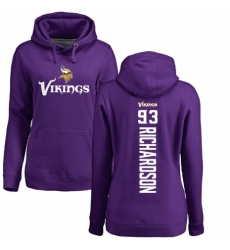NFL Women's Nike Minnesota Vikings #93 Sheldon Richardson Purple Backer Pullover Hoodie
