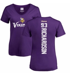 NFL Women's Nike Minnesota Vikings #93 Sheldon Richardson Purple Backer Slim Fit T-Shirt