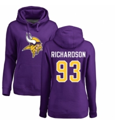 NFL Women's Nike Minnesota Vikings #93 Sheldon Richardson Purple Name & Number Logo Pullover Hoodie