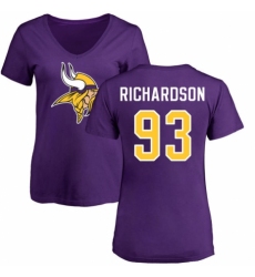 NFL Women's Nike Minnesota Vikings #93 Sheldon Richardson Purple Name & Number Logo Slim Fit T-Shirt