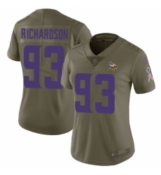 Women's Nike Minnesota Vikings #93 Sheldon Richardson Limited Olive 2017 Salute to Service NFL Jersey
