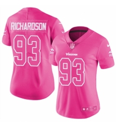 Women's Nike Minnesota Vikings #93 Sheldon Richardson Limited Pink Rush Fashion NFL Jersey