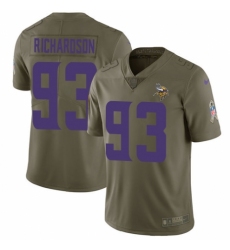 Youth Nike Minnesota Vikings #93 Sheldon Richardson Limited Olive 2017 Salute to Service NFL Jersey