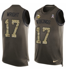 Men's Nike Minnesota Vikings #17 Kendall Wright Limited Green Salute to Service Tank Top NFL Jersey