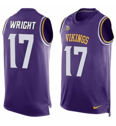 Men's Nike Minnesota Vikings #17 Kendall Wright Limited Purple Player Name & Number Tank Top NFL Jersey