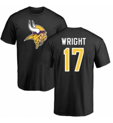 NFL Nike Minnesota Vikings #17 Kendall Wright Black Name & Number Logo T-Shirt