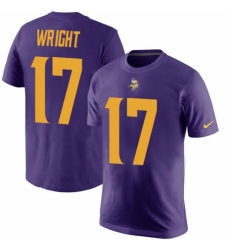 NFL Nike Minnesota Vikings #17 Kendall Wright Purple Rush Pride Name & Number T-Shirt