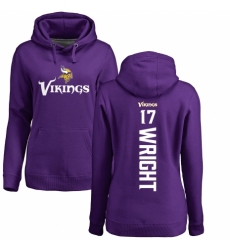 NFL Women's Nike Minnesota Vikings #17 Kendall Wright Purple Backer Pullover Hoodie