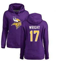 NFL Women's Nike Minnesota Vikings #17 Kendall Wright Purple Name & Number Logo Pullover Hoodie