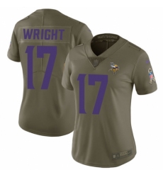 Women's Nike Minnesota Vikings #17 Kendall Wright Limited Olive 2017 Salute to Service NFL Jersey