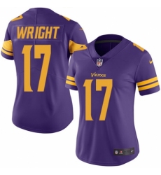 Women's Nike Minnesota Vikings #17 Kendall Wright Limited Purple Rush Vapor Untouchable NFL Jersey