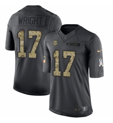 Youth Nike Minnesota Vikings #17 Kendall Wright Limited Black 2016 Salute to Service NFL Jersey