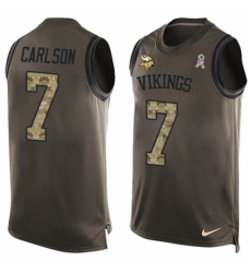 Men's Nike Minnesota Vikings #7 Daniel Carlson Limited Green Salute to Service Tank Top NFL Jersey