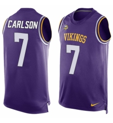 Men's Nike Minnesota Vikings #7 Daniel Carlson Limited Purple Player Name & Number Tank Top NFL Jersey