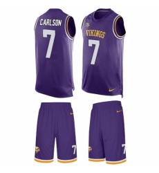 Men's Nike Minnesota Vikings #7 Daniel Carlson Limited Purple Tank Top Suit NFL Jersey