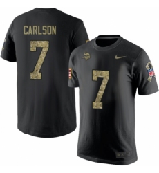 NFL Nike Minnesota Vikings #7 Daniel Carlson Black Camo Salute to Service T-Shirt