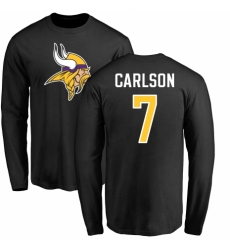 NFL Nike Minnesota Vikings #7 Daniel Carlson Black Name & Number Logo Long Sleeve T-Shirt