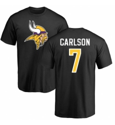 NFL Nike Minnesota Vikings #7 Daniel Carlson Black Name & Number Logo T-Shirt
