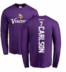 NFL Nike Minnesota Vikings #7 Daniel Carlson Purple Backer Long Sleeve T-Shirt