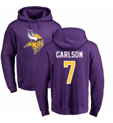 NFL Nike Minnesota Vikings #7 Daniel Carlson Purple Name & Number Logo Pullover Hoodie