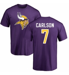 NFL Nike Minnesota Vikings #7 Daniel Carlson Purple Name & Number Logo T-Shirt