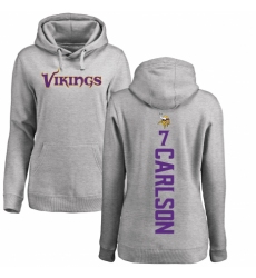 NFL Women's Nike Minnesota Vikings #7 Daniel Carlson Ash Backer Pullover Hoodie