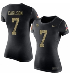 NFL Women's Nike Minnesota Vikings #7 Daniel Carlson Black Camo Salute to Service T-Shirt