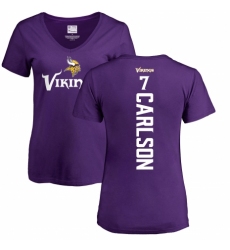 NFL Women's Nike Minnesota Vikings #7 Daniel Carlson Purple Backer Slim Fit T-Shirt