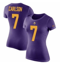 NFL Women's Nike Minnesota Vikings #7 Daniel Carlson Purple Rush Pride Name & Number T-Shirt