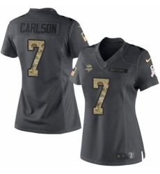 Women's Nike Minnesota Vikings #7 Daniel Carlson Limited Black 2016 Salute to Service NFL Jersey
