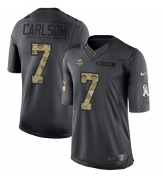 Youth Nike Minnesota Vikings #7 Daniel Carlson Limited Black 2016 Salute to Service NFL Jersey