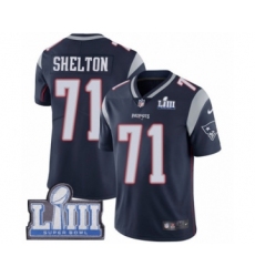 Men's Nike New England Patriots #71 Danny Shelton Navy Blue Team Color Vapor Untouchable Limited Player Super Bowl LIII Bound NFL Jersey